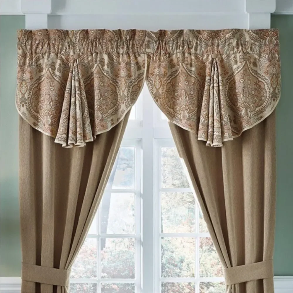 Croscill Window Valance Giulietta 2-Piece Circle Rod Pocket Window Valance